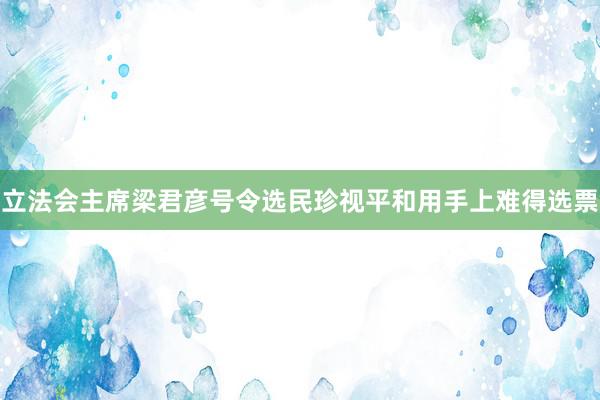 立法会主席梁君彦号令选民珍视平和用手上难得选票
